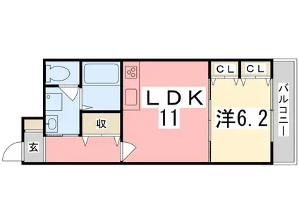 上野マンション(1LDK/1階)の間取り写真