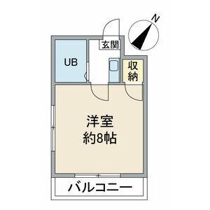 ヒルトップ平和ヶ丘(1K/1階)の間取り写真