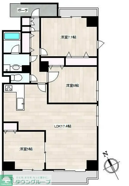 リーラ文京本駒込 8階階 間取り