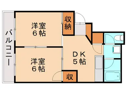 第三白石ビル(2DK/4階)の間取り写真