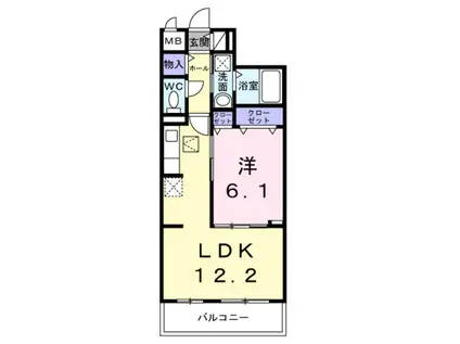 メゾンルミネ若松(1LDK/3階)の間取り写真