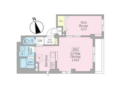 RIO POROSUS池袋 (1LDK/2階)の間取り写真