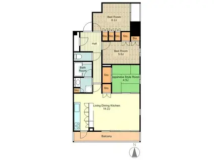 藤和シティホームズ八王子ミディア(3LDK/5階)の間取り写真