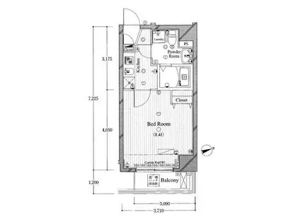 ル・リオン東京イーストコア(1K/2階)の間取り写真