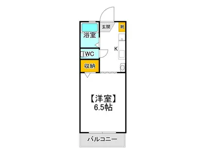 アブニールつしまA棟(1K/1階)の間取り写真