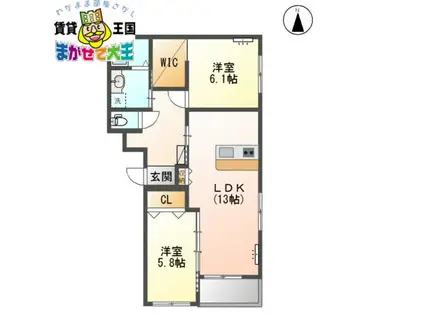 カーサ・グラン赤迫(2LDK/3階)の間取り写真