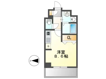 パルティール金山(ワンルーム/6階)の間取り写真