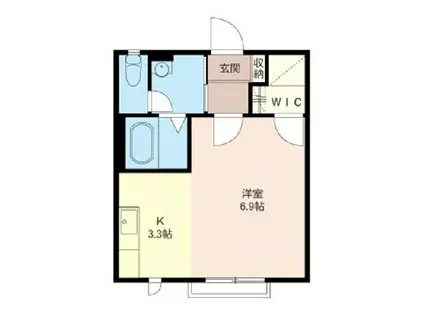 プランドールD棟(1K/1階)の間取り写真