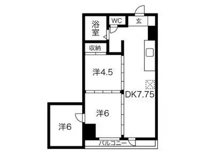 ヴィラナリー瑞穂(3DK/4階)の間取り写真