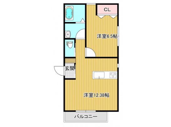 AZUL(1LDK/1階)の間取り写真