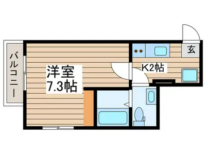 SOLEIL(1K/2階)の間取り写真