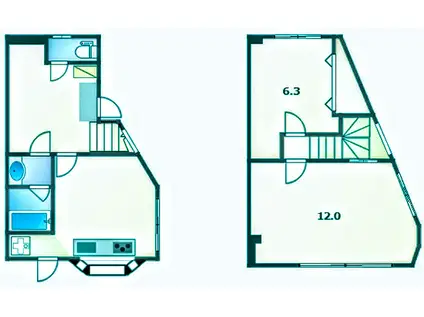 マンションルベーヌ(3DK/2階)の間取り写真