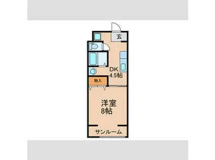 福島ハイツ(1DK/4階)の間取り写真