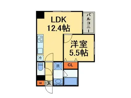 アイルプレミアム東向島(1LDK/5階)の間取り写真
