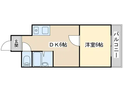 サンウィング南森町(1DK/3階)の間取り写真