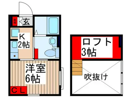 ドリームハウス(1K/1階)の間取り写真