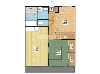 MD-村元III(2LDK/3階)の間取り写真