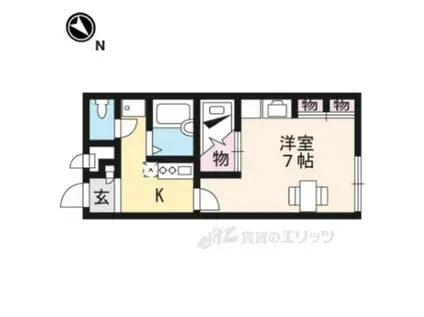 レオパレスクオーレ(1K/1階)の間取り写真