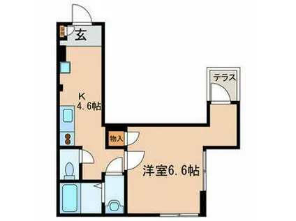 MANA-K(1DK/1階)の間取り写真