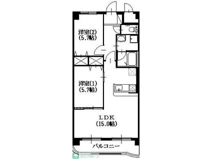 セントフィールド(2LDK/2階)の間取り写真