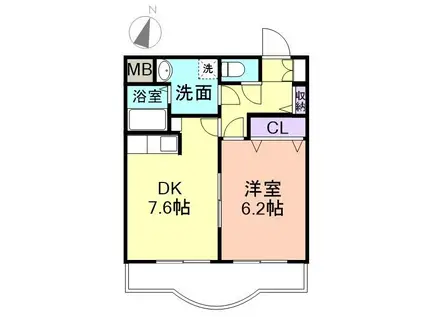 メゾン紀三井寺II(1DK/1階)の間取り写真