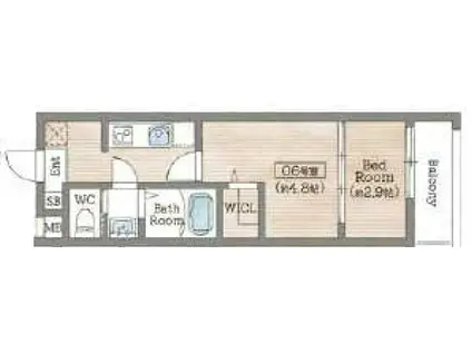 OCTA青木(1DK/1階)の間取り写真