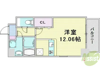 エスリード福島・リバーフロント(1K/5階)の間取り写真