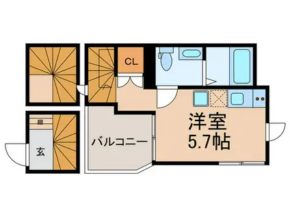 サンドリオンII(ワンルーム/3階)の間取り写真