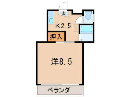 ピュアライフ江川(1K/1階)の間取り写真