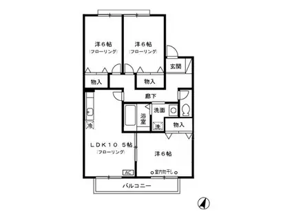 ストーク弐分方(3LDK/2階)の間取り写真