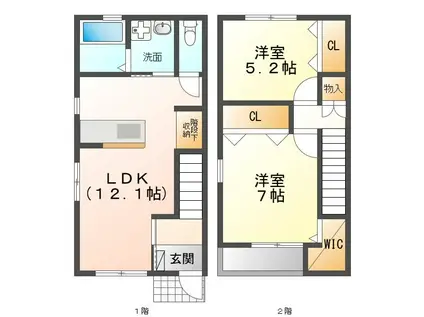 EXCELLSIA(2LDK/1階)の間取り写真