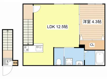 イオ・リアン坂本II(1LDK/2階)の間取り写真