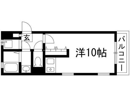 パルティール(ワンルーム/2階)の間取り写真