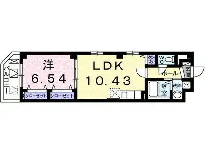 HATレジデンス(1LDK/2階)の間取り写真