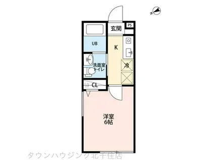 セルカーク(1K/2階)の間取り写真