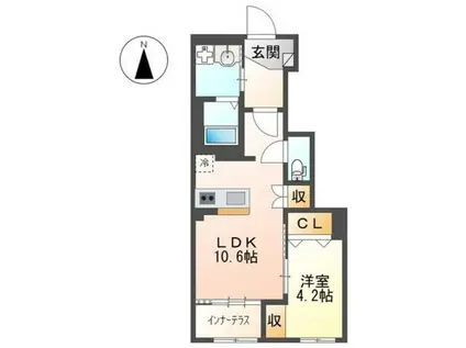 エルアンジェル(1LDK/1階)の間取り写真