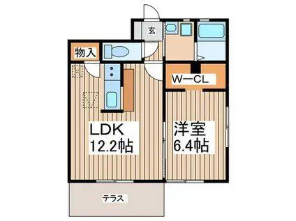 CONTRAIL(1LDK/1階)の間取り写真