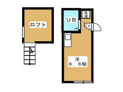 インベスト上野(ワンルーム/2階)の間取り写真