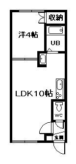 エスパニア9(1LDK/1階)の間取り写真