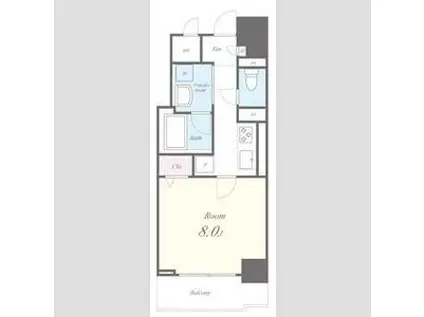 ラ・プレス新栄(1K/2階)の間取り写真