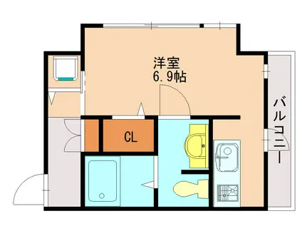 警固クレスタリア(ワンルーム/12階)の間取り写真