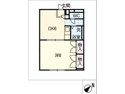 ココ住ムK(1DK/1階)の間取り写真