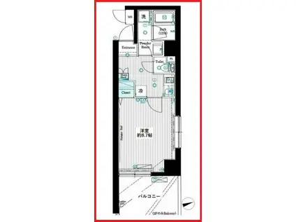 カテリーナ浅草(1K/2階)の間取り写真