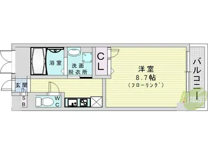 メルベーユ西淀(1K/7階)の間取り写真