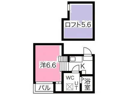 グランドゥール(1K/1階)の間取り写真