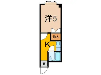 メゾンニューオートモB(1K/2階)の間取り写真