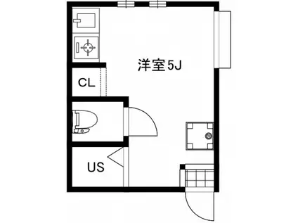 アーバンプレイス笹塚B(ワンルーム/1階)の間取り写真
