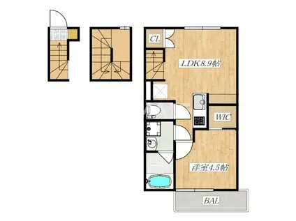 LASO SALTO KOIWA(1LDK/3階)の間取り写真