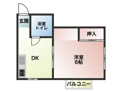 レ・サンク・シャ(1K/2階)の間取り写真