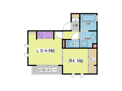 APRICO(1LDK/1階)の間取り写真